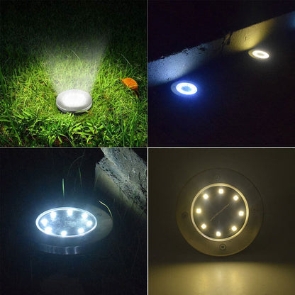 (6 Pack) Lighteme Colorize Solar Lights Color Change Stainless Steel Ring Lights In-Ground