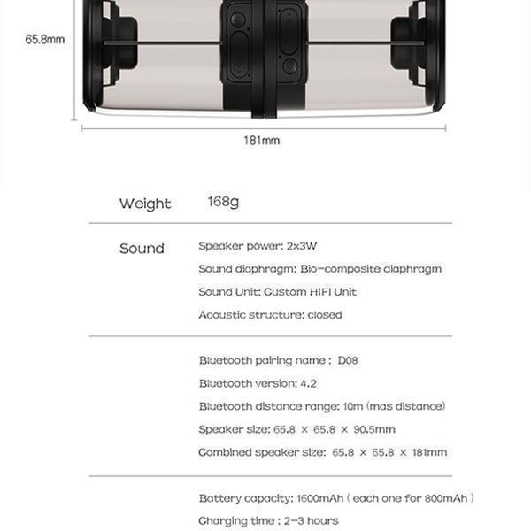 Enceinte Bluetooth magnétique Lighteme transparente (2 couleurs)