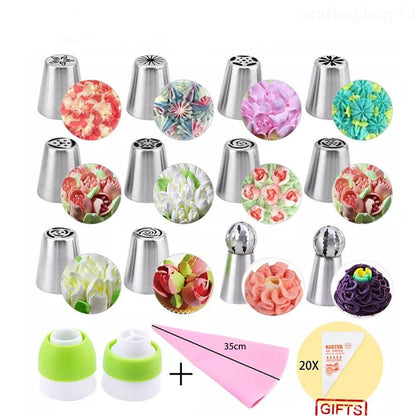 Décoration de gâteau Lighteme - Ensemble de 14 pièces avec poche à douille GRATUITE