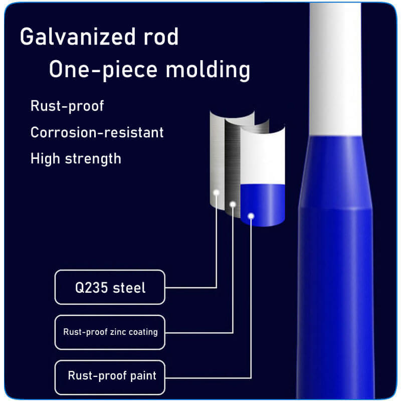 Lighteme 20Ft Commercial Grade Street/Parking/Flag Light Pole, Q235 Galvanized + Cage  1-Pack