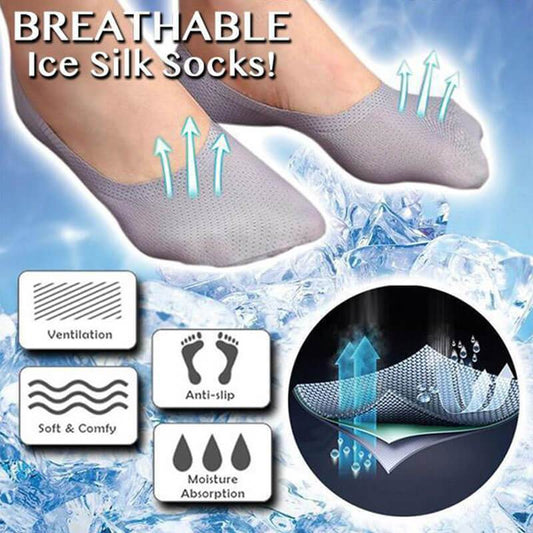 Chaussettes confortables et respirantes en soie glacée Lighteme (lot de 4) (5 couleurs)