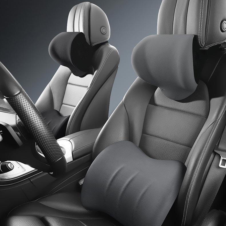 Lighteme Ergonomische Kopfstütze und Lendenkissen für Autositze