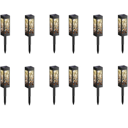 Lighteme 12-Lumen Solar Bollard Light with Tree Design LED 2/4/6/8/12-Pack