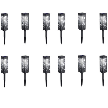 Lighteme 12-Lumen Solar Bollard Light with Tree Design LED 2/4/6/8/12-Pack