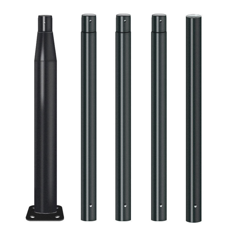 Lighteme 20Ft Commercial Grade Street/Parking/Flag Light Pole, Q235 Galvanized + Cage  1-Pack