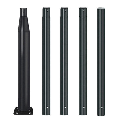 Lighteme 20Ft Commercial Grade Street/Parking/Flag Light Pole, Q235 Galvanized + Cage  1-Pack