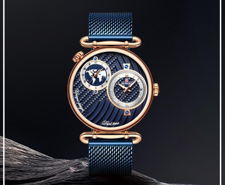Lighteme Luxury Waterproof Multi Time Zone Watch For Men (5 colors)