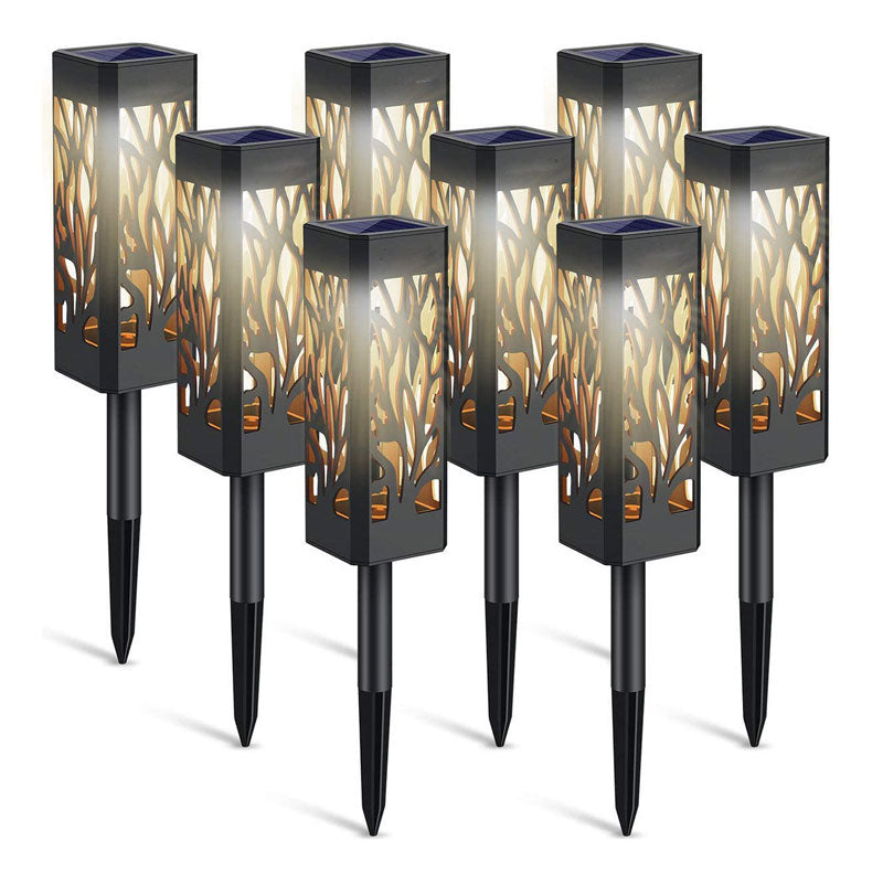 Lighteme 12-Lumen Solar Bollard Light with Tree Design LED 2/4/6/8/12-Pack