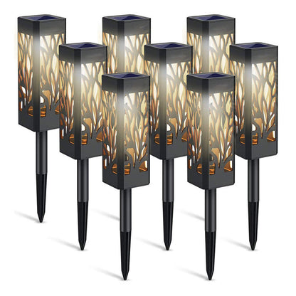 Lighteme 12-Lumen Solar Bollard Light with Tree Design LED 2/4/6/8/12-Pack