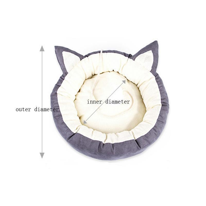 Lighteme Pompom Cute Cat Ear Bed Warm Kitten Litter (4 colors & 3 sizes)