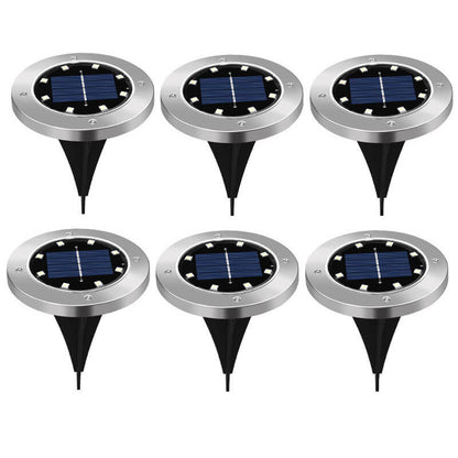(6 Pack) Lighteme Colorize Solar Lights Color Change Stainless Steel Ring Lights In-Ground