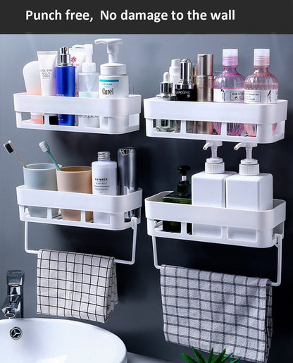 Lighteme Adhesive Bathroom Shelf Storage Organizer (4 colors & 2 types)