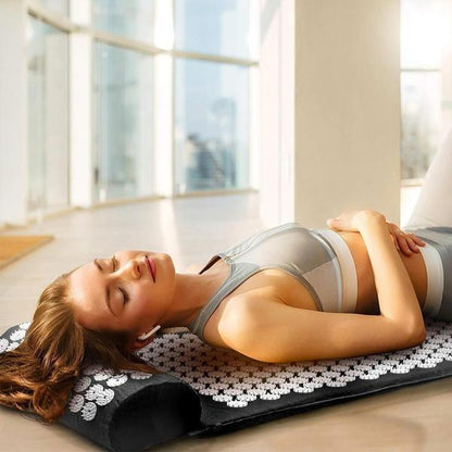 Tapis d'acupression Lighteme - Tapis de massage d'acupression pour tout le corps avec oreillers, noir