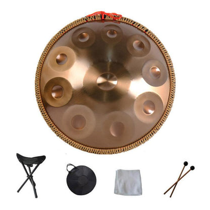 Lighteme Pressage à La Machine 22 Pouces 10 Notes Ré Mineur Acier Inoxydable Handpan Drum