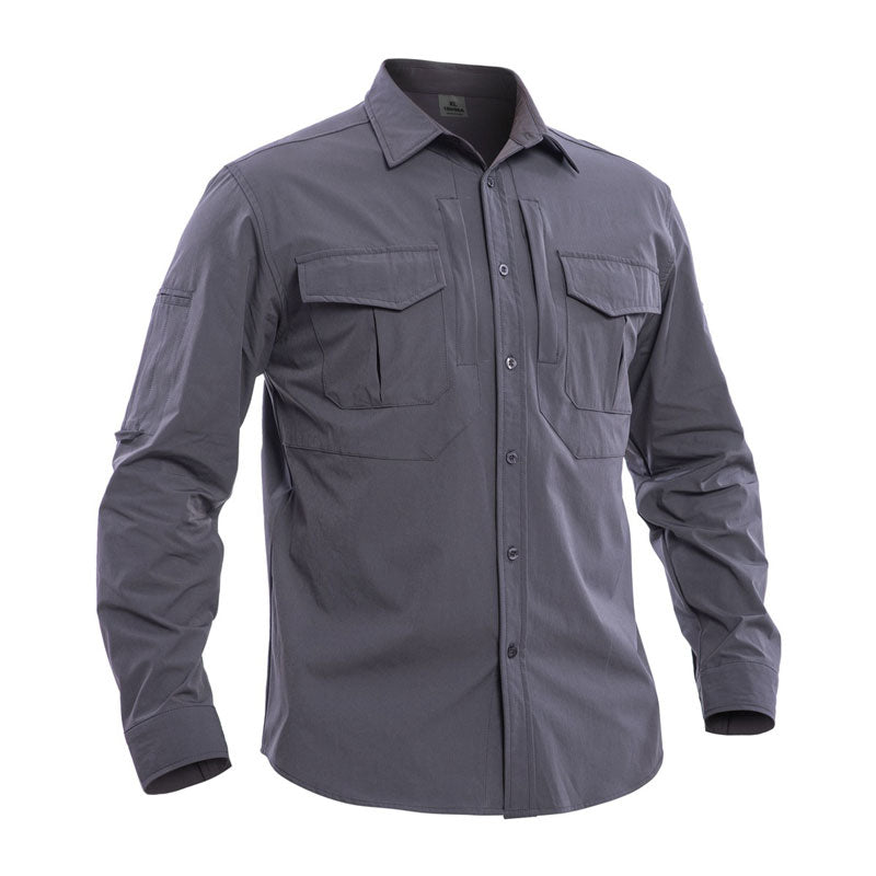 Lighteme Tactical Men's Long Sleeve Shirt, Stretch Fabric, Warm Jacket For Winter