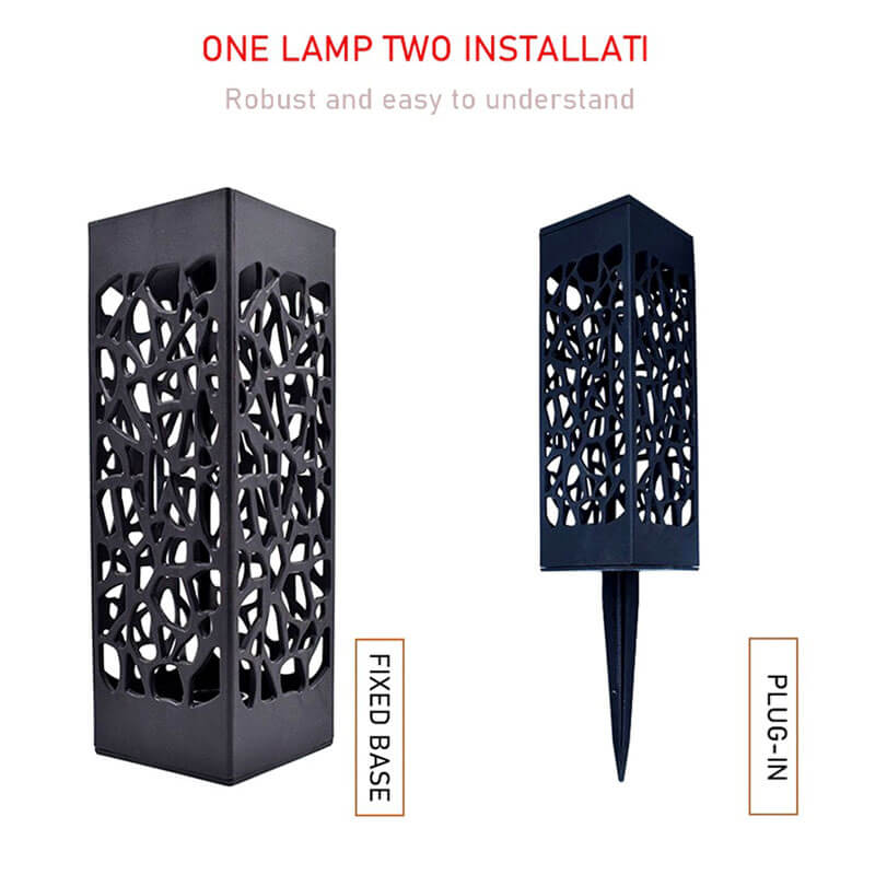 Lighteme 12-Lumen Solar Bollard Light with Tree Design LED 2/4/6/8/12-Pack