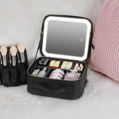 Lighteme Kosmetiktasche mit Spiegel und USB-Anschluss