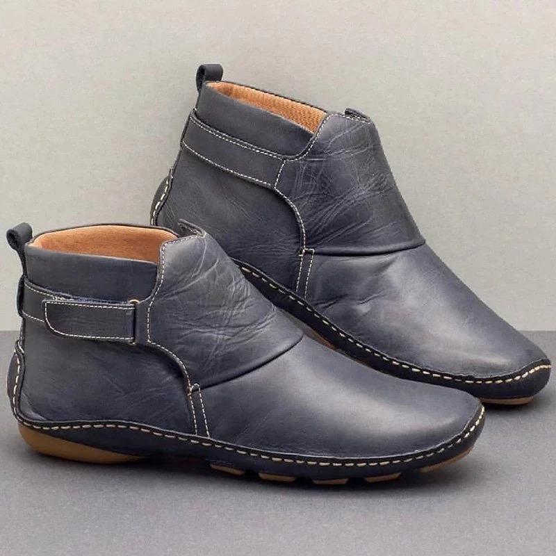 Ihrtrade Women Casual Comfy Daily Adjustable Soft Leather Booties