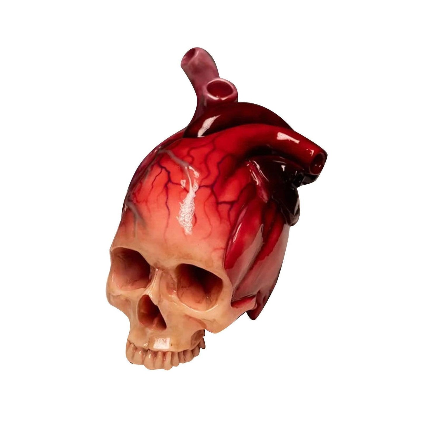 Lighteme Realistische Halloween-Totenkopfskulptur in Herzform