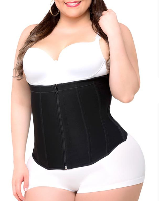 Lighteme Taillentrainer „Clip &amp; Zip“ in Übergröße – Body Shaper mit 3 Haken und Reißverschluss! 