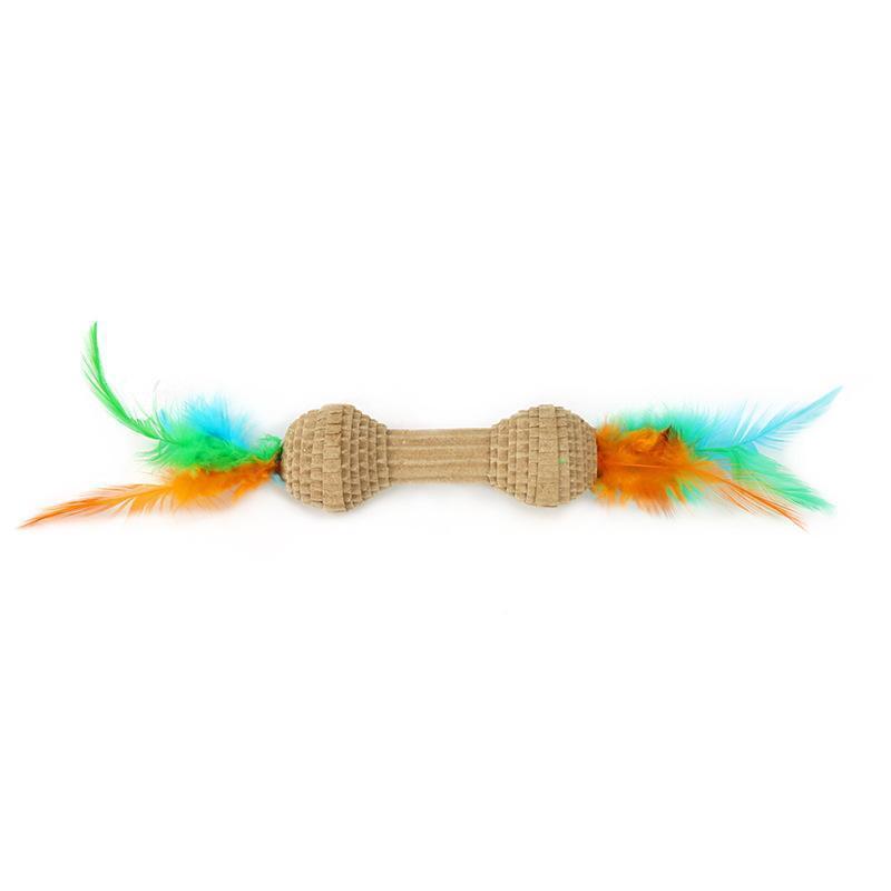 Lighteme 2 Jouets pour chats en papier ondulé avec plumes