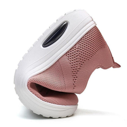 Ihrtrade Women's Mesh Cushioned Slip On Platform Casual Sock Shoes