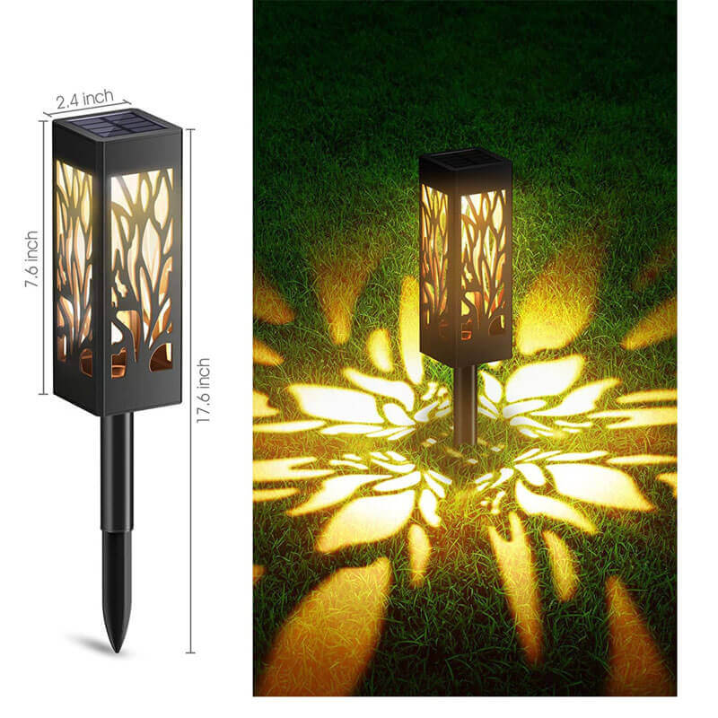 Lighteme 12-Lumen Solar Bollard Light with Tree Design LED 2/4/6/8/12-Pack