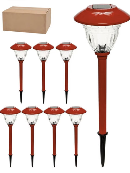 Lighteme 8 Pack Solar Pathway LED Lights Outdoor-Stainless Steel 15 Lumen