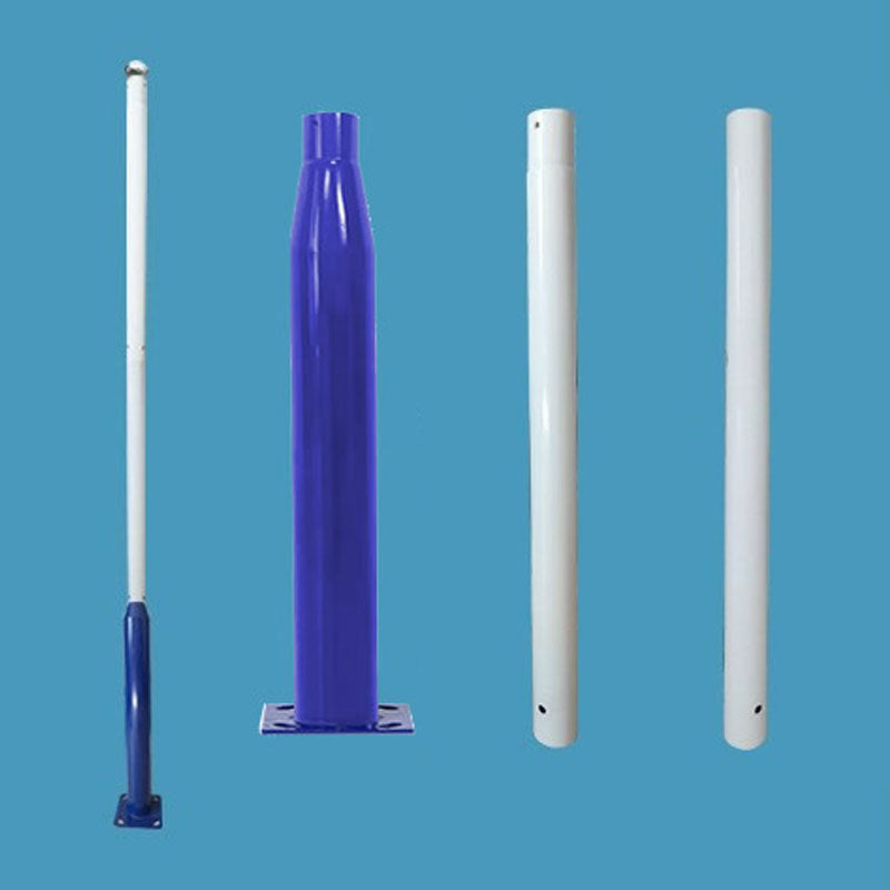 Lighteme 20Ft Commercial Grade Street/Parking/Flag Light Pole, Q235 Galvanized + Cage  1-Pack