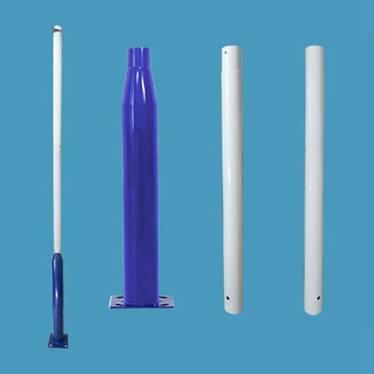 Lighteme 20Ft Commercial Grade Street/Parking/Flag Light Pole, Q235 Galvanized + Cage  1-Pack