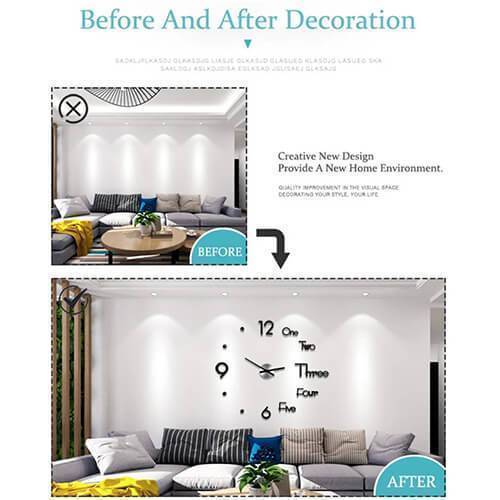 Lighteme 3D Wall Sticker Clock (2 colors & 2 sizes)