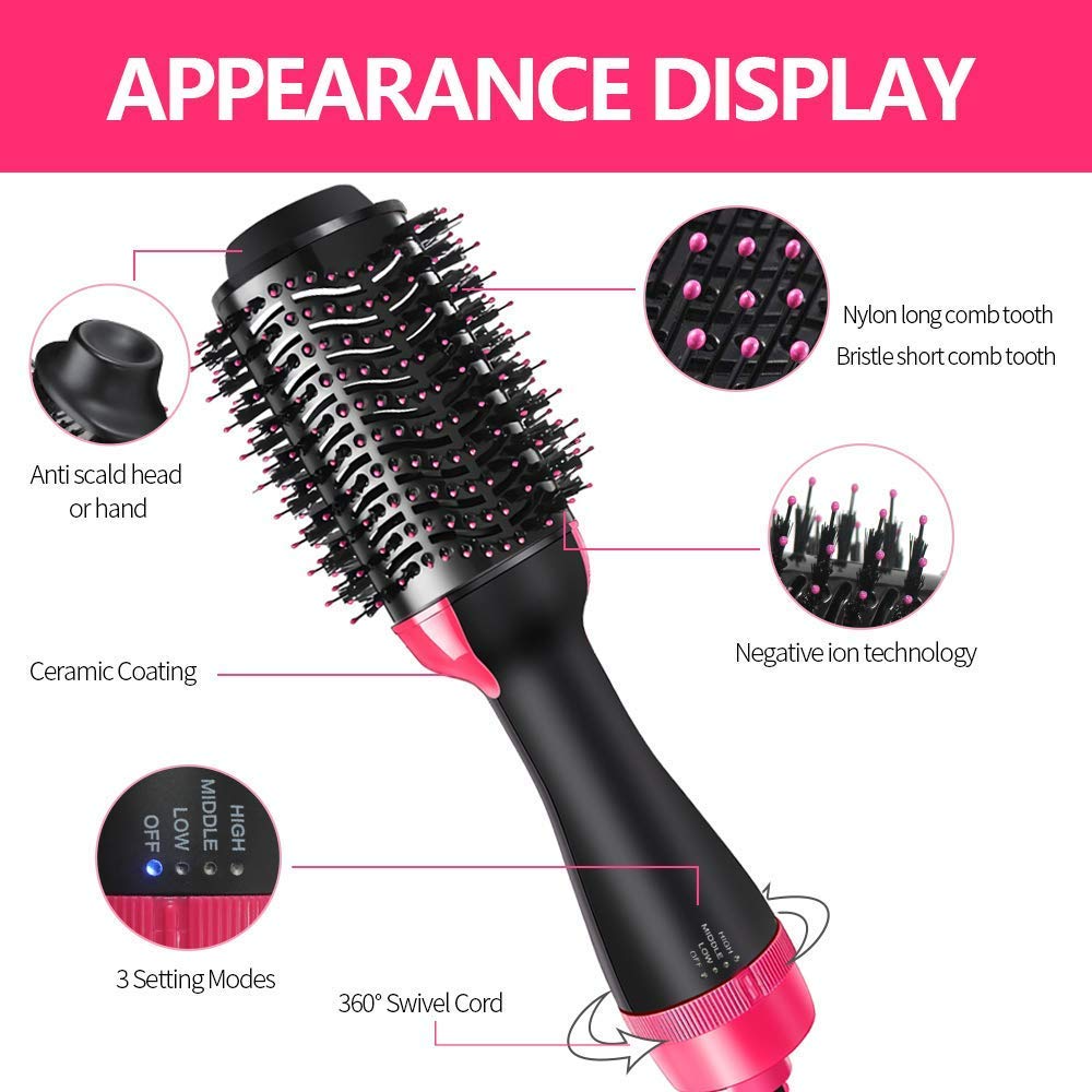 Sèche-cheveux et volumisateur Lighteme 3 en 1 (3 couleurs et 4 styles)