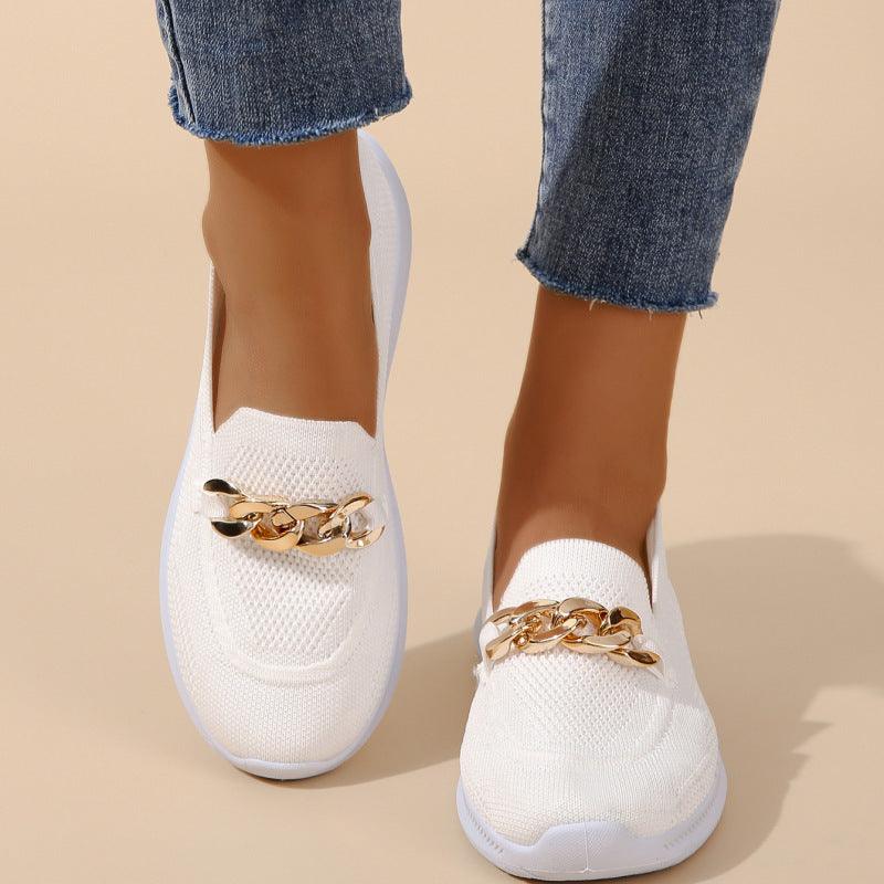 Lighteme Slip on Shoes with Chain For Women