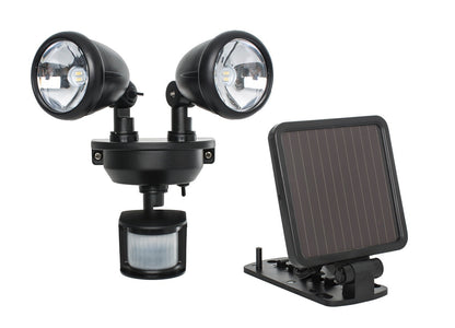 Lighteme Dual Head Solar Security Light with Motion Sensor | White or Black