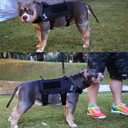 Lighteme Nylon Tactical Service Dog Harness Heavy Duty Dog Training No Pull Dog Harness Clearance