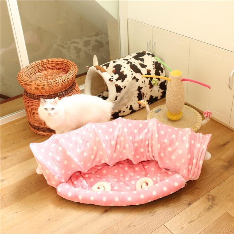 Lighteme Soft Cat Tunnel With Bed Mat (2 colors)