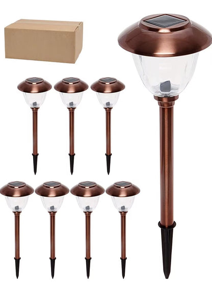 Lighteme 8 Pack Solar Pathway LED Lights Outdoor-Stainless Steel 15 Lumen