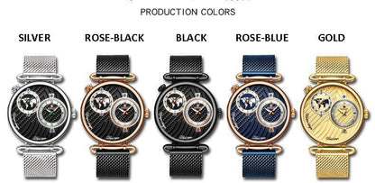Lighteme Luxury Waterproof Multi Time Zone Watch For Men (5 colors)
