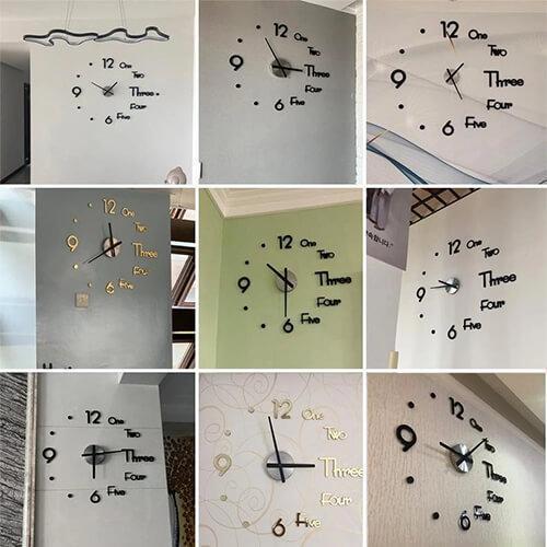 Lighteme 3D Wall Sticker Clock (2 colors & 2 sizes)