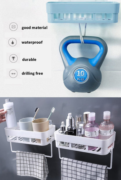 Lighteme Adhesive Bathroom Shelf Storage Organizer (4 colors & 2 types)