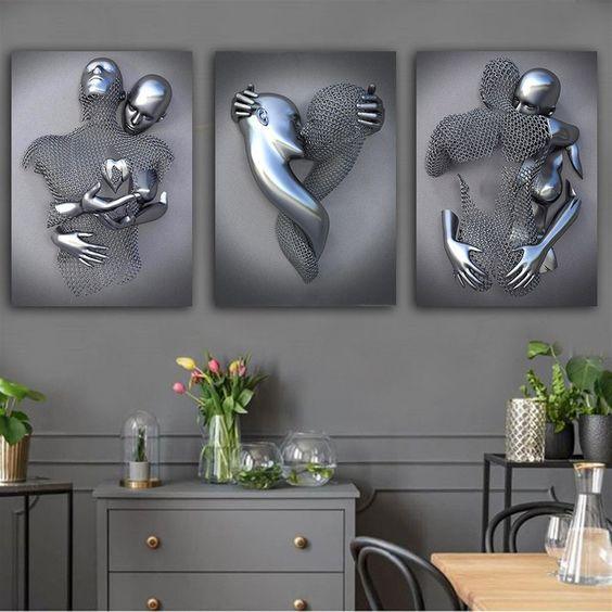 Lighteme Silber Leinwand Gemälde