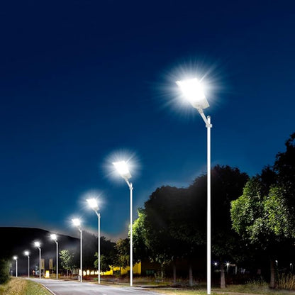 Lighteme 8000W Aluminum Frame Solar Street Lights Outdoor Motion Sensor, Dusk to Dawn 200000LM with Remote Control