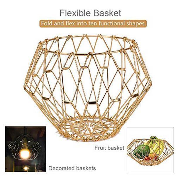 Lighteme Collapsible Stainless Steel Wire Basket (3 colors & 3 sizes)