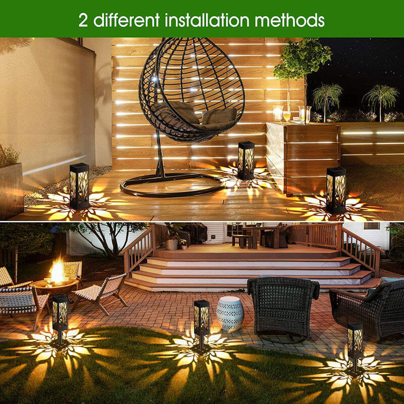 Lighteme 12-Lumen Solar Bollard Light with Tree Design LED 2/4/6/8/12-Pack