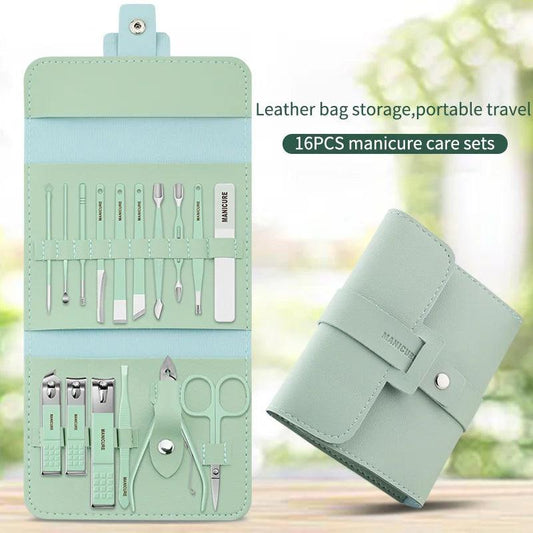Lighteme 12-16-teiliges Nagelknipser-Set aus Edelstahl mit faltbarer Tasche