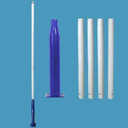 Lighteme 20Ft Commercial Grade Street/Parking/Flag Light Pole, Q235 Galvanized + Cage  1-Pack