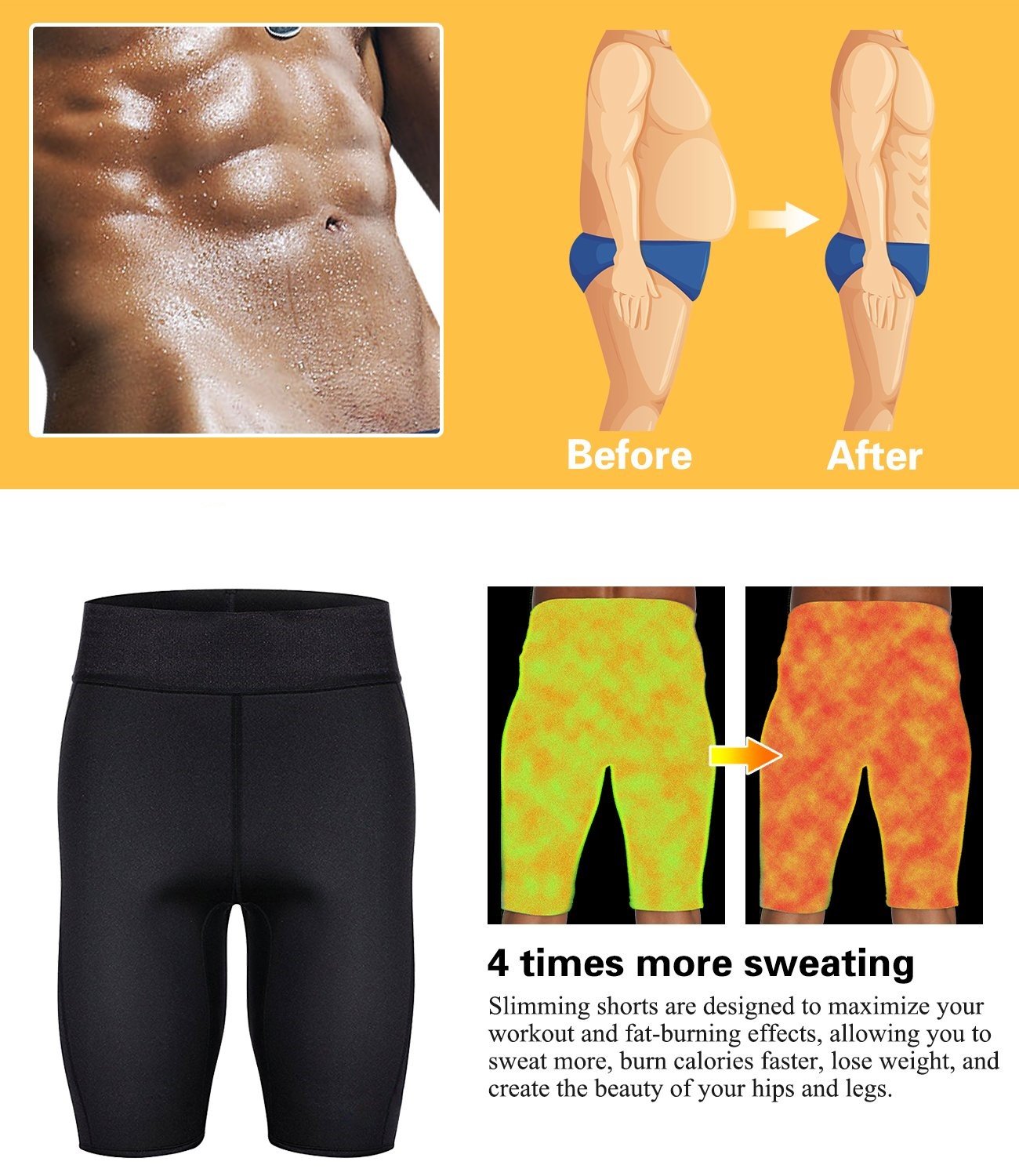 Short de sudation sauna Lighteme pour homme ~ Perte de poids !