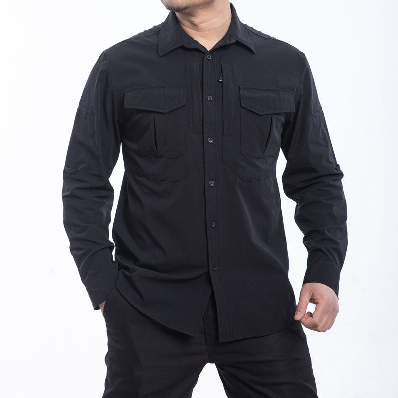 Lighteme Tactical Men's Long Sleeve Shirt, Stretch Fabric, Warm Jacket For Winter