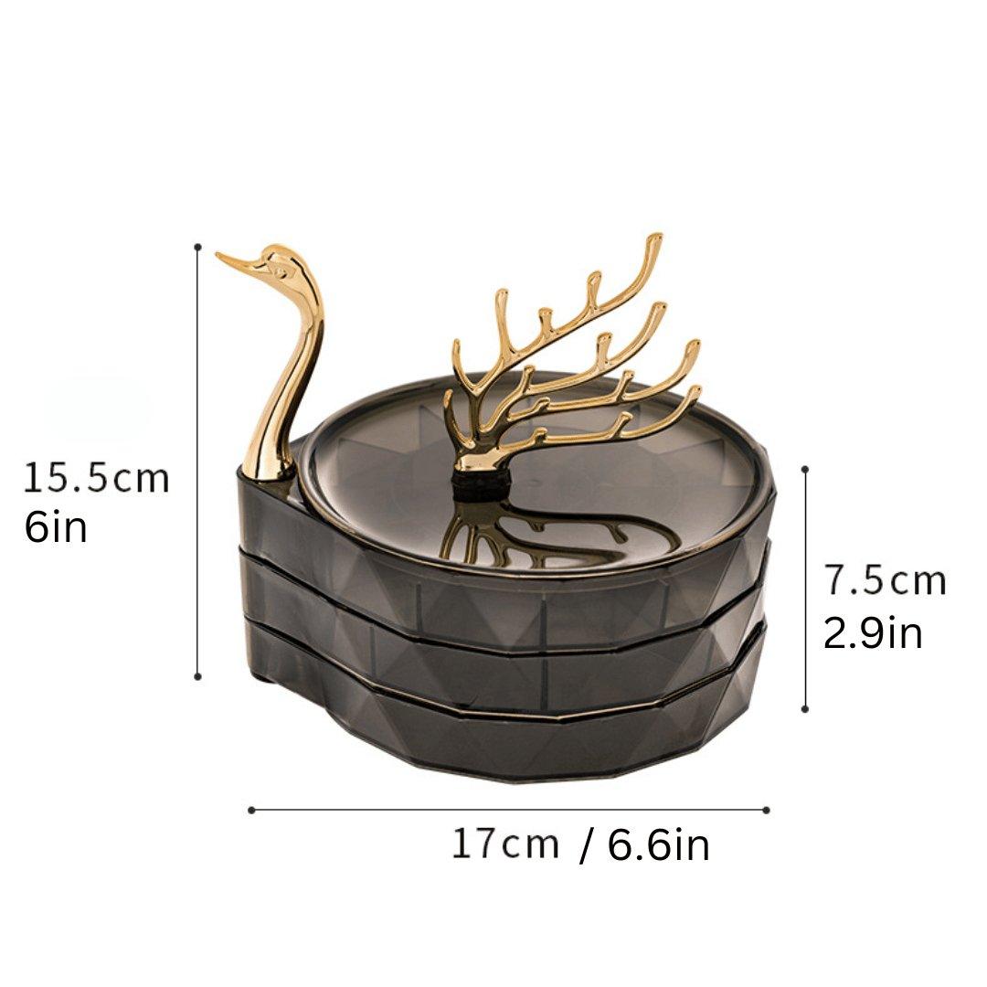 Lighteme Schmuckaufbewahrungsbox in Schwanenform – Ordnen Sie Ihren Schmuck mit Stil!