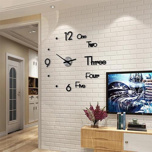 Lighteme 3D Wall Sticker Clock (2 colors & 2 sizes)
